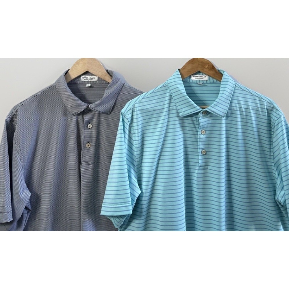 Peter Millar Summer Comfort World Golf Hall of Fame Polo Shirt Mens Size LARGE